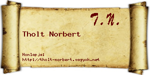 Tholt Norbert névjegykártya